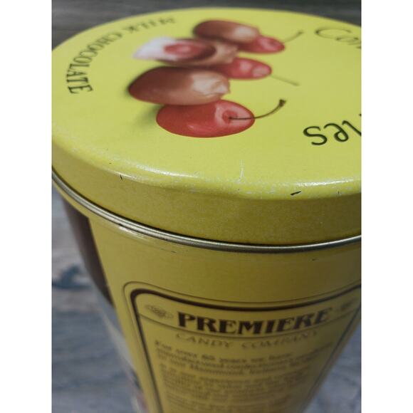 Premier Candy Company Milk Chocolate Cordial Cherries Winter Tin Empty - Picture 6 of 9